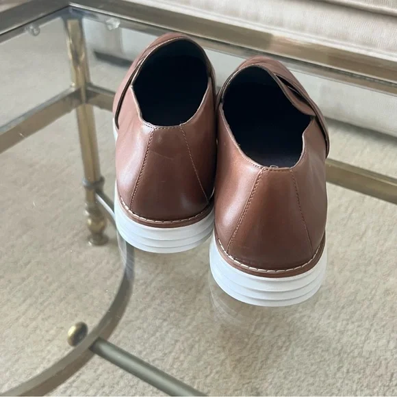 Cole Haan Brown Leather Loafers with Modern Design - Picture 5 of 9